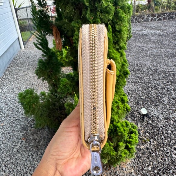 Chloe Wallet (FLAWS) Purse Long Wallet Authentic Beige Mustard Yellow - Picture 6 of 13